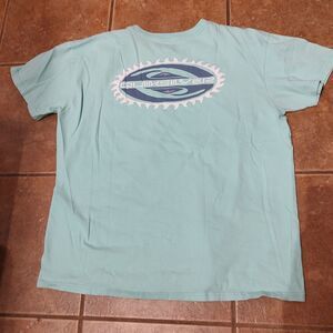 Quiksilver T-Shirt Women’s Sz Large Pastel Turquoise Short Sleeve Graphic Print